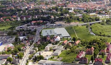 To samo miejsce z lotu ptaka – jutro. Wizualizacja.