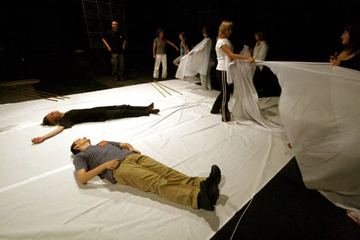 Walka i porwanie w teatrze cieni