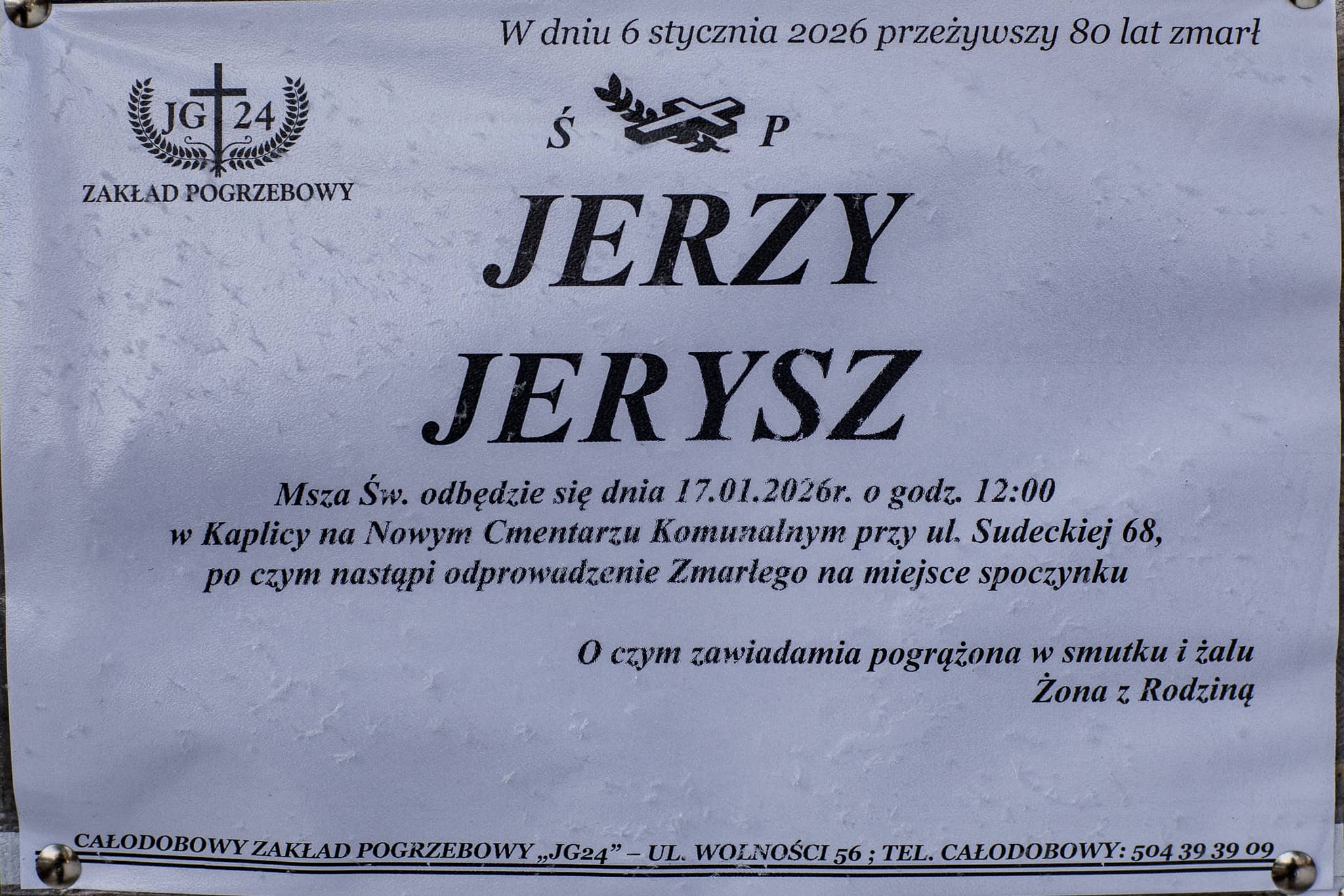 Zmarł Jerzy Jerysz
