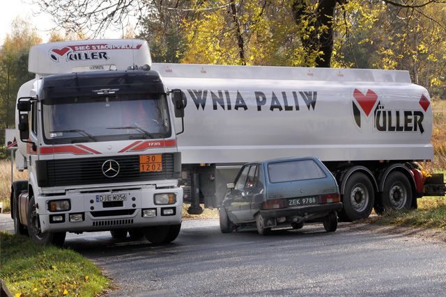 Pościg i kraksa w ramach ćwiczeń