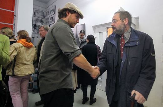 Wojtek Klemm i Bogdan Nauka, dyrektor naczelny Teatru Jeleniogórskiego.