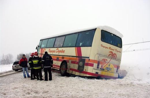 Przez łyse opony autobusem do rowu