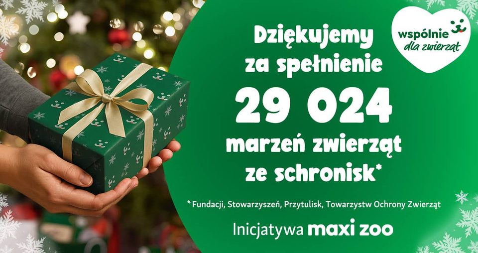 29 tysięcy prezentów dla zwierząt – Maxi Zoo podsumowuje świąteczną akcję