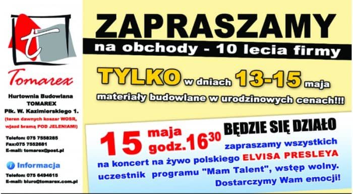 Elvis Presley zaśpiewa na 10 – lecie firmy Tomarex