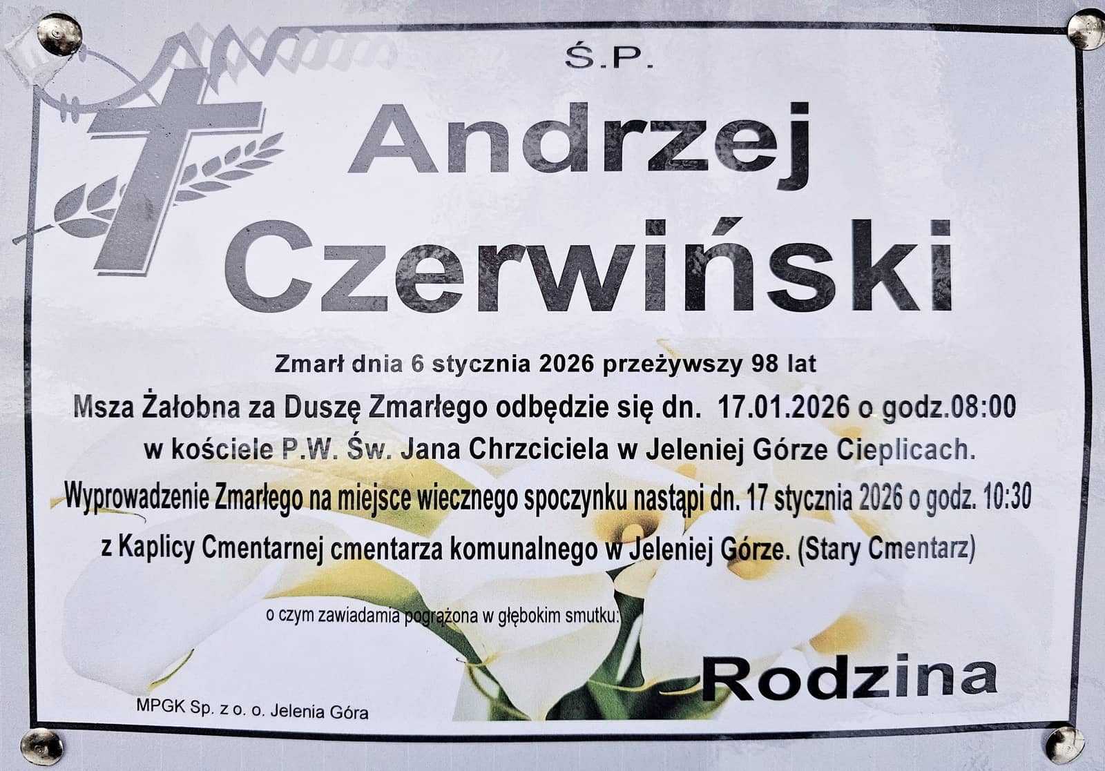 Zmarł Andrzej Czerwiński