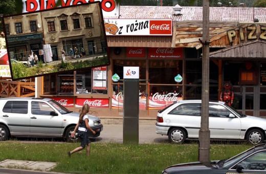 Dzisiejsze oblicze dawnych peweksów: przy Podwalu (duże zdjęcie) i ul. Jasnej. Oczywiście był jeszcze jeden peweks przy ul. Sudeckiej w wybudowanym w latach 80. biurowcu Jeleniogór