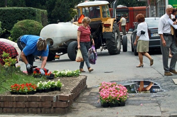 Kiedyś Bankowa tonęła w kwiatach