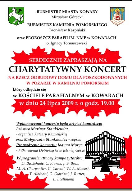 Koncertem pomogą pogorzelcom z Kamienia