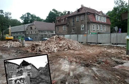 Po wyburzonym budynku została tylko kupka gruzu oraz... archiwalne już zdjęcia.