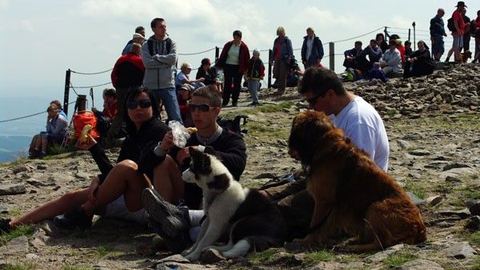 Cel turystycznej pielgrzymki – Śnieżka. Wygodne dotarcie tam i pobyt w Karkonoszach wiążą się z wydaniem coraz większej ilości pieniędzy.