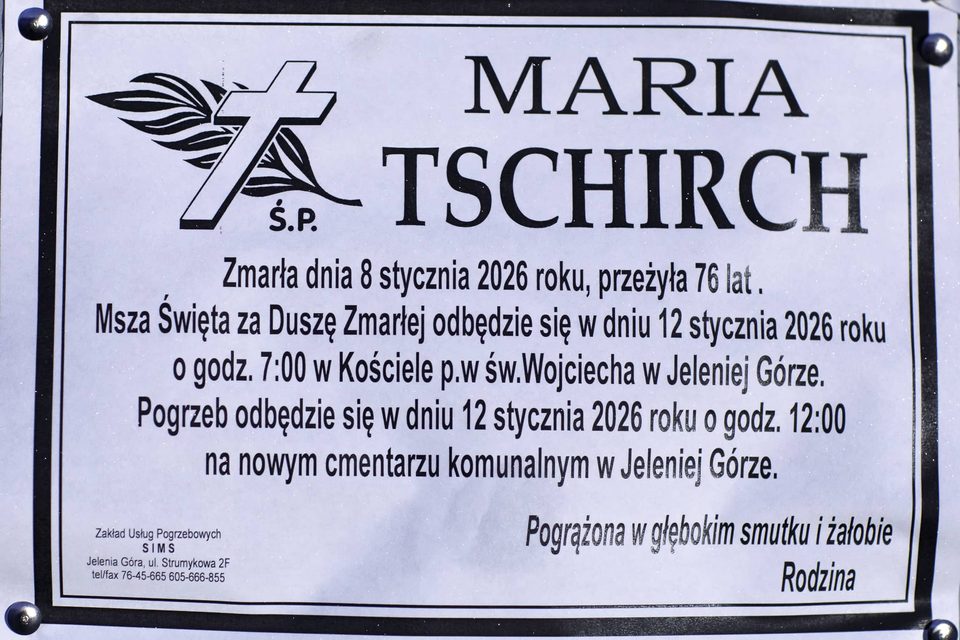 Zmarła Maria Tschirch
