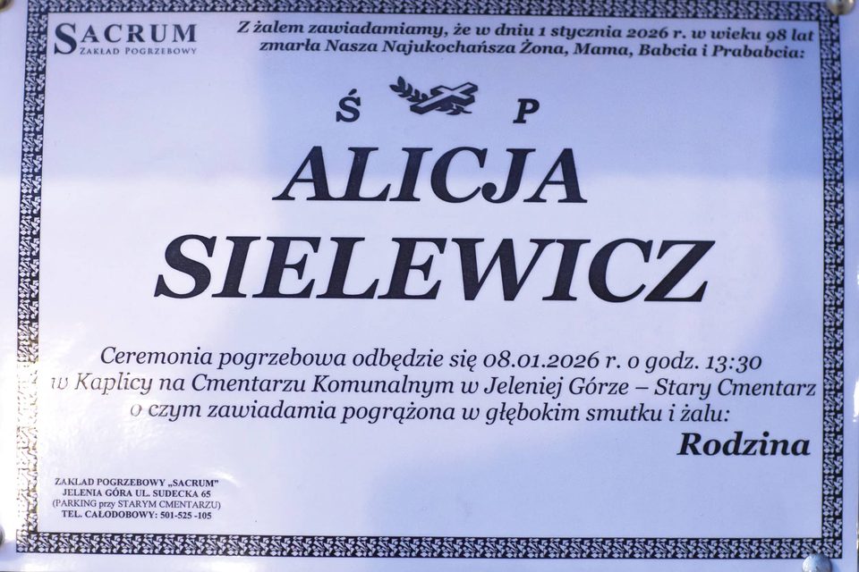 Zmarła Alicja Sielewicz