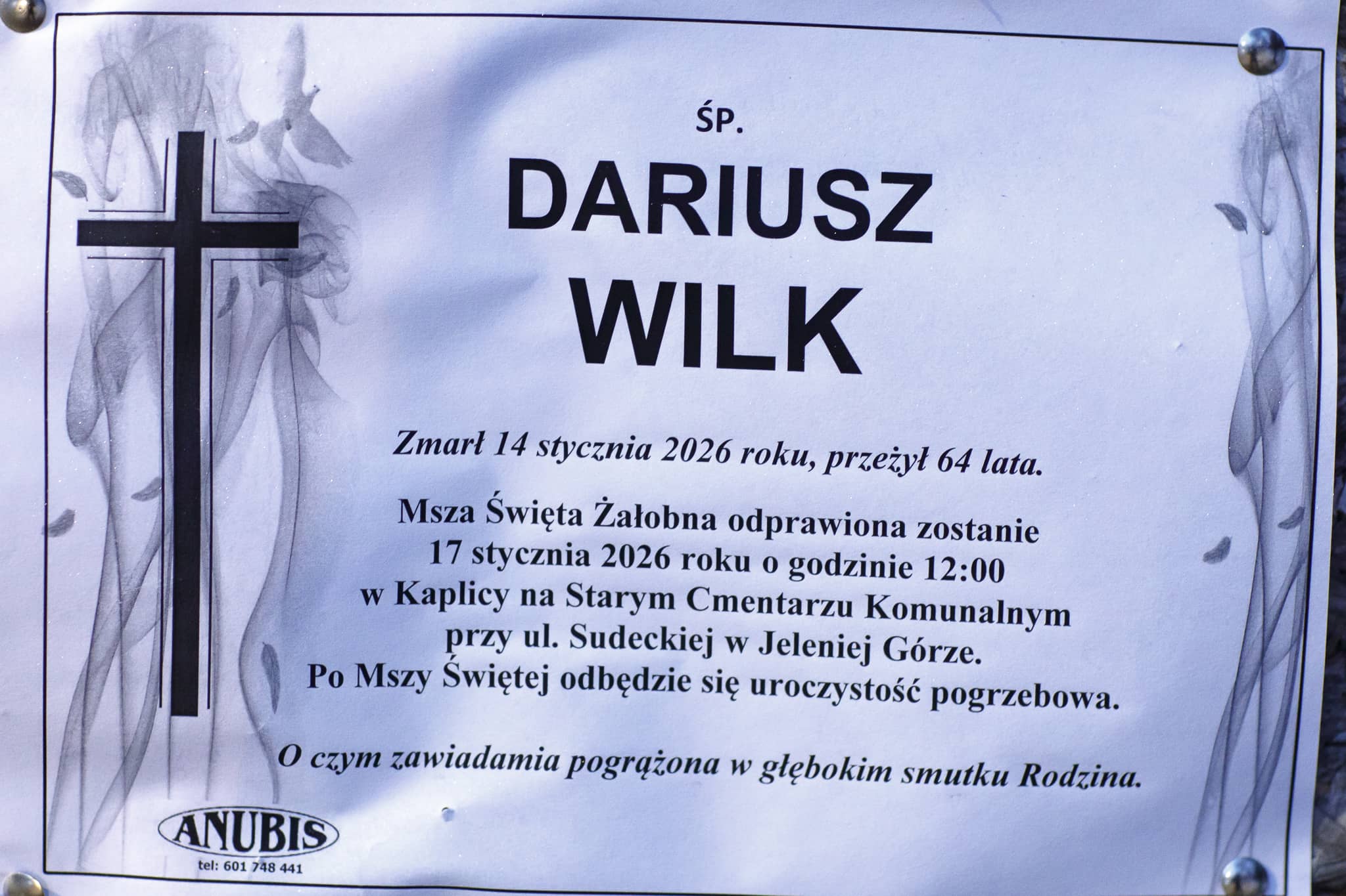 Zmarł Dariusz Wilk