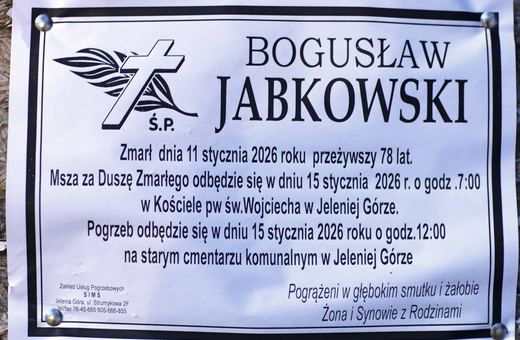 Zmarł Bogusław Jabkowski