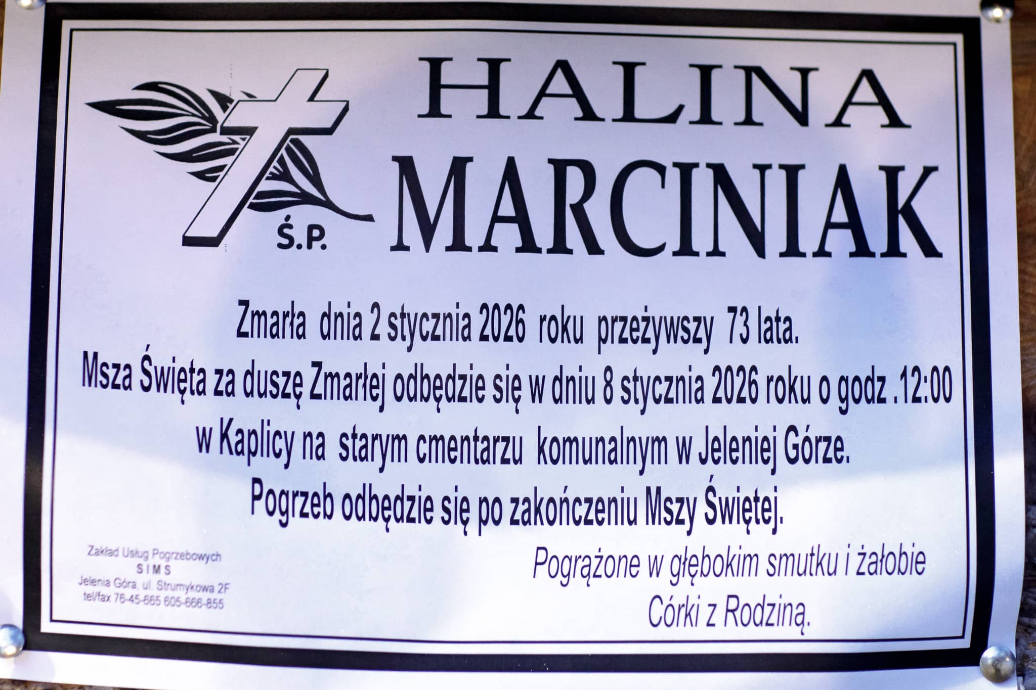 Zmarła Halina Marciniak