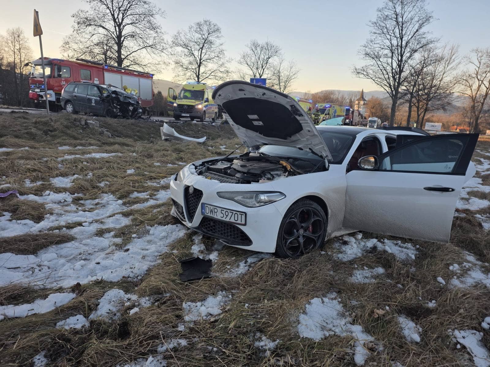 Nietypowa "czołówka" na krajówce