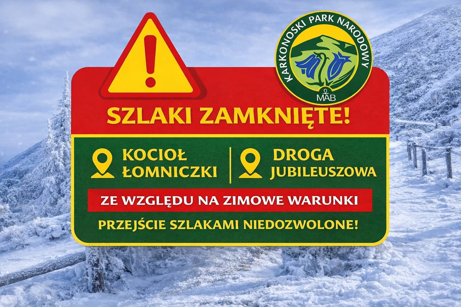 Zagrożenie lawinami, zamykają szlaki