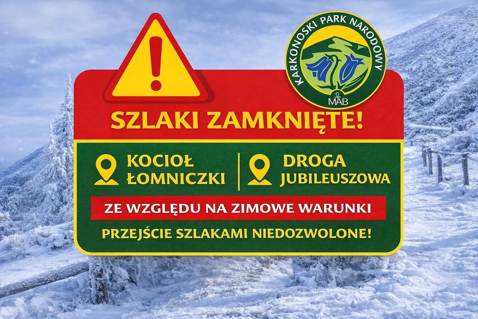 Zagrożenie lawinami, zamykają szlaki