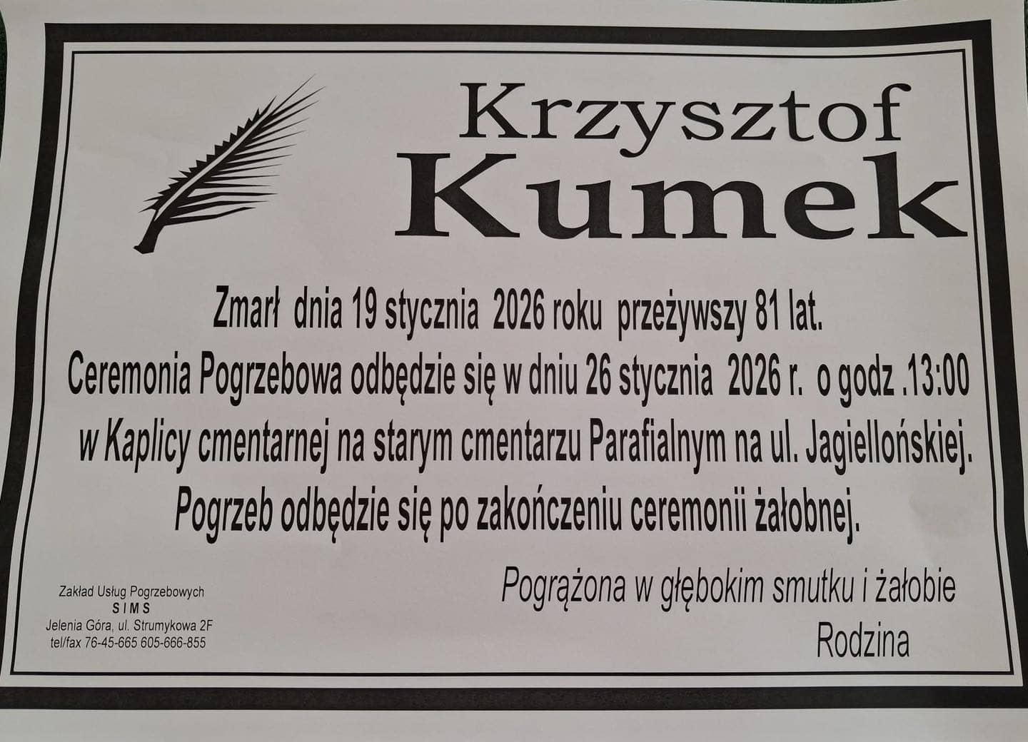 Zmarł Krzysztof Kumek