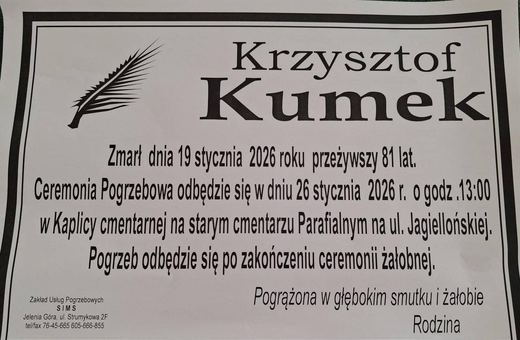 Zmarł Krzysztof Kumek
