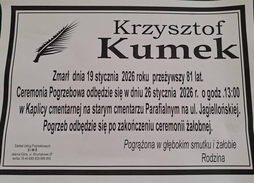 Zmarł Krzysztof Kumek