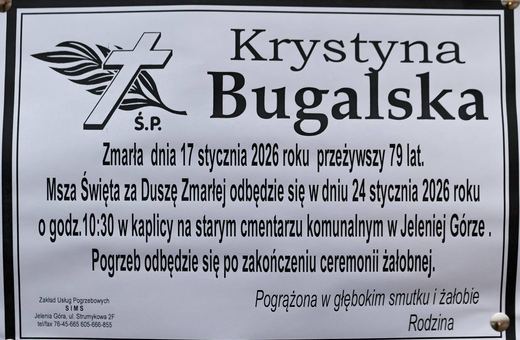Zmarła Krystyna Bugalska
