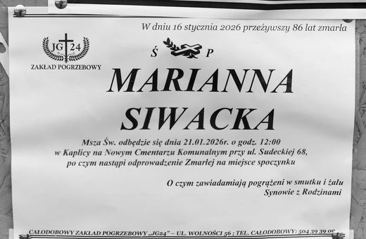 Zmarła Marianna Siwacka