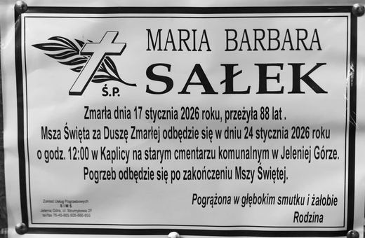 Zmarła Maria Sałek