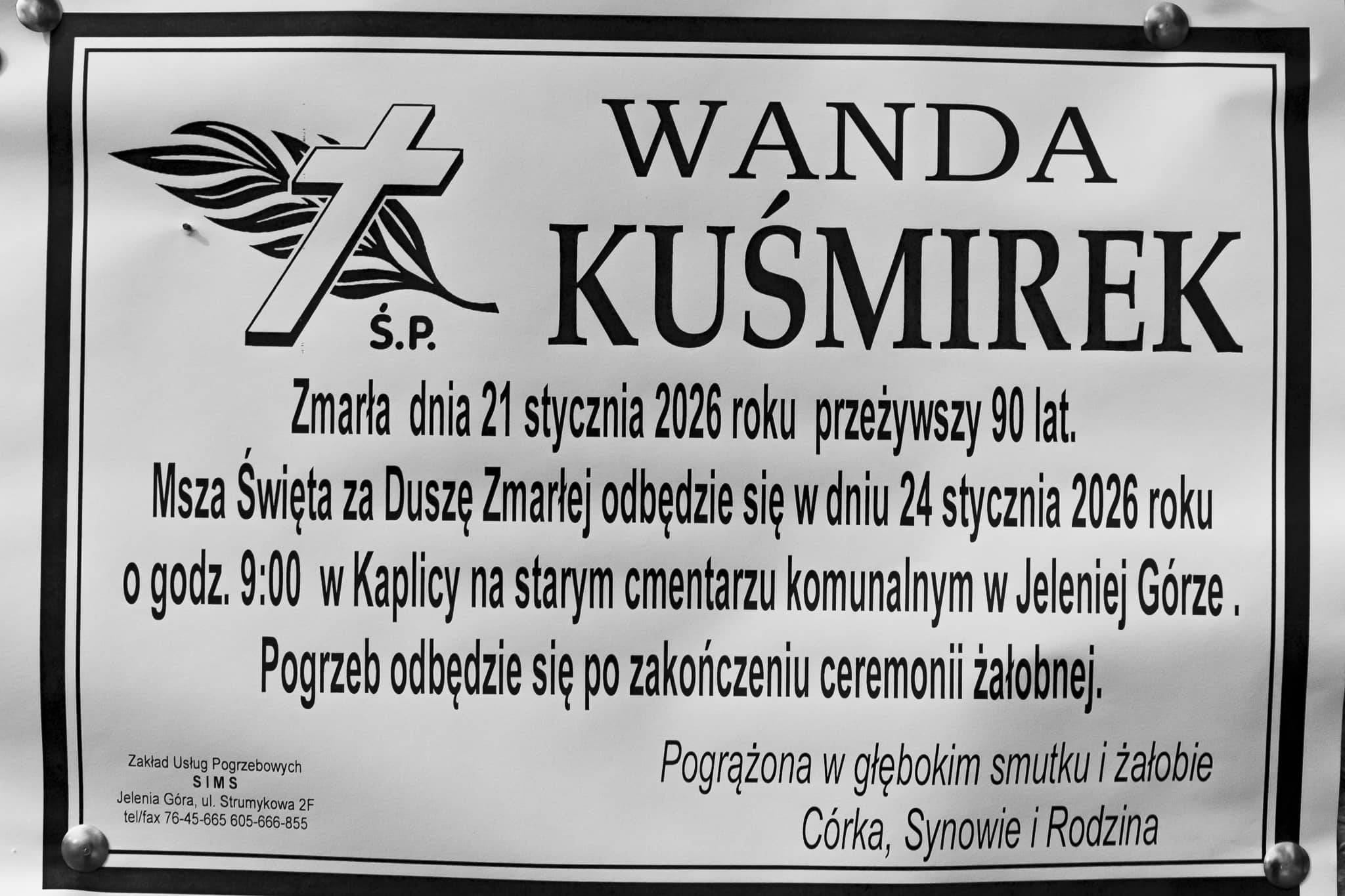 Zmarła Wanda Kuśmirek