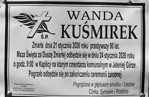 Zmarła Wanda Kuśmirek
