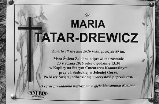 Zmarła Maria Tatar–Drewicz