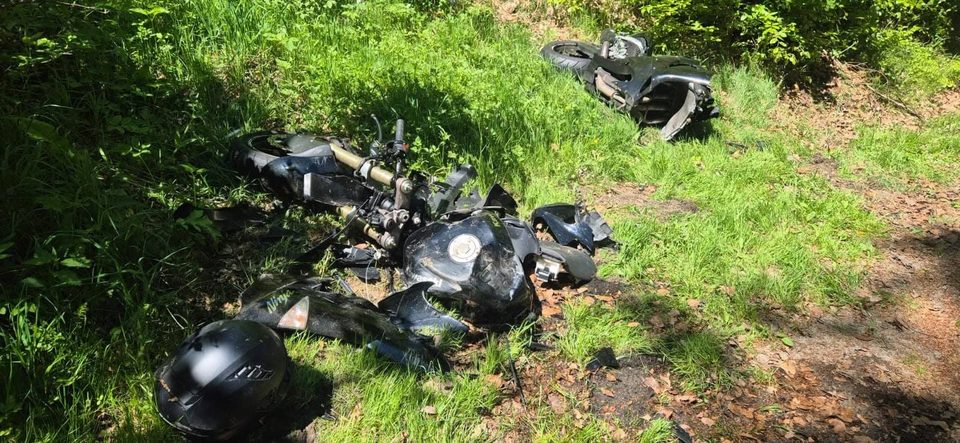 Poważny wypadek motocyklisty