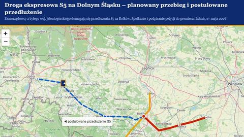 Chcą przedłużenia drogi S5 z Bolkowa, przez Jelenią Górę do granicy w Zgorzelcu