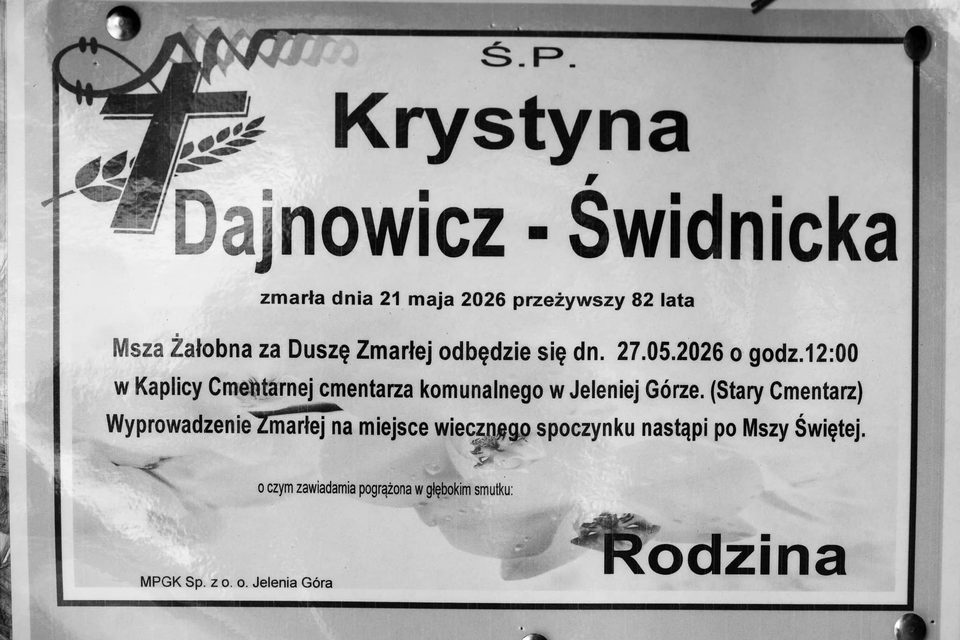 Zmarła Krystyna Dajnowicz–Świdnicka