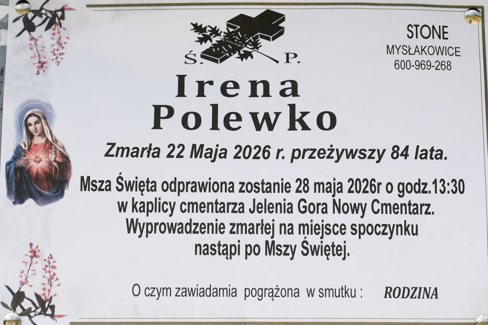 Zmarła Irena Polewko