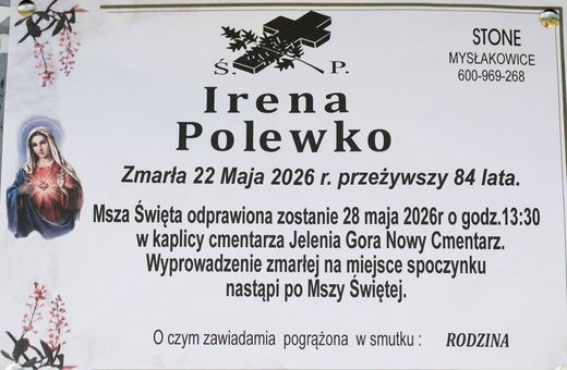 Zmarła Irena Polewko