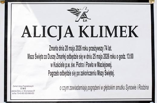 Zmarła Alicja Klimek
