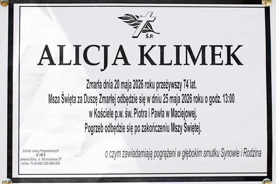 Zmarła Alicja Klimek