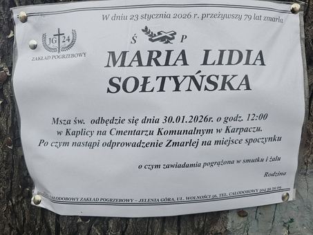 Zmarła Maria Sołtyńska