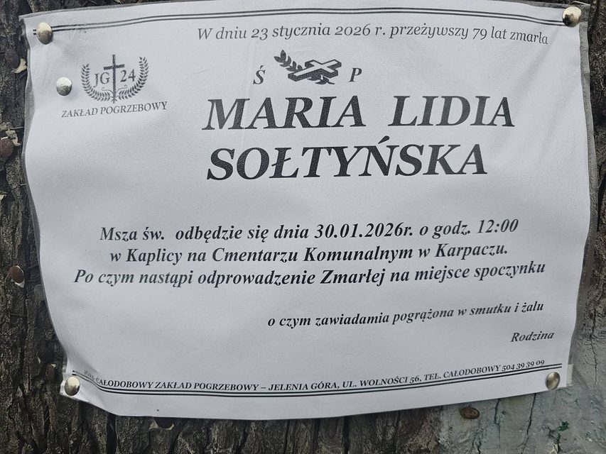 Zmarła Maria Sołtyńska