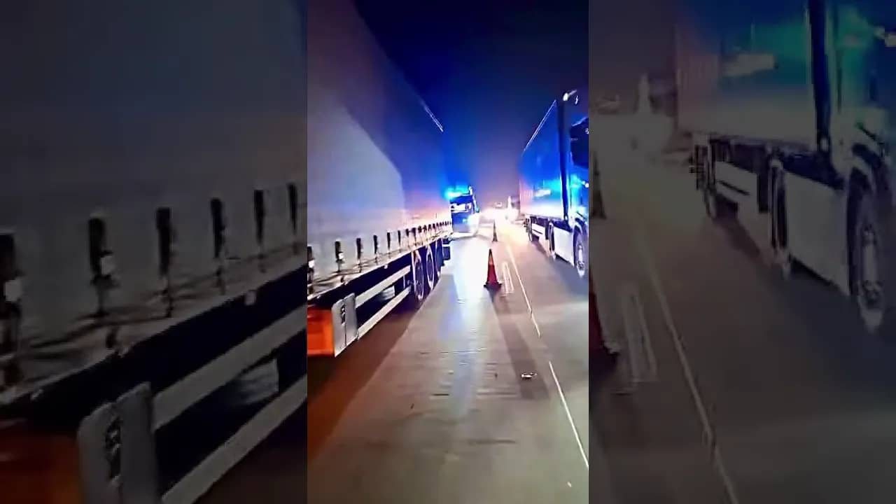 Kompletnie pijany Rumun za kierownicą ciężarówki