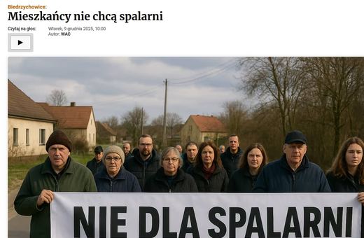 Mieszkańcy Biedrzychowic i spalarnia – sprostowanie