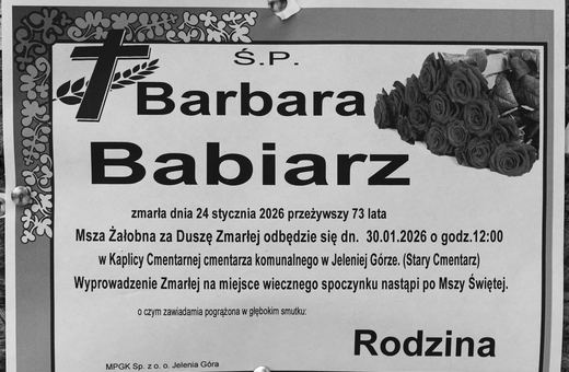Zmarła Barbara Babiarz
