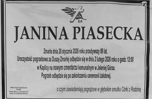 Zmarła Janina Piasecka