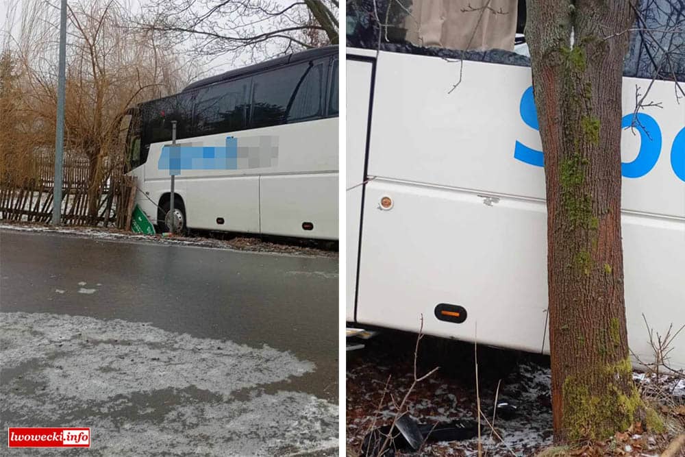 Chwile grozy podczas wypadku autobusu