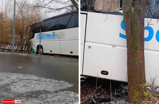 Chwile grozy podczas wypadku autobusu