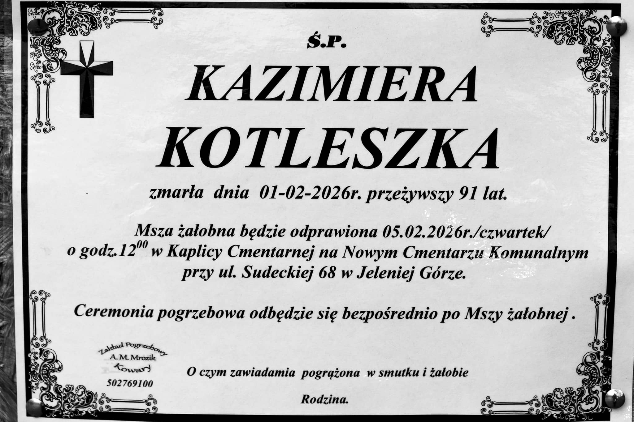 Zmarła Kazimiera Kotleszka