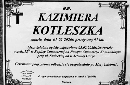 Zmarła Kazimiera Kotleszka