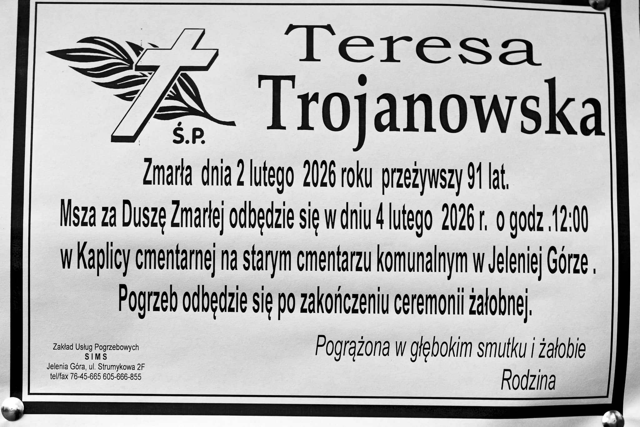 Zmarła Teresa Trojanowska