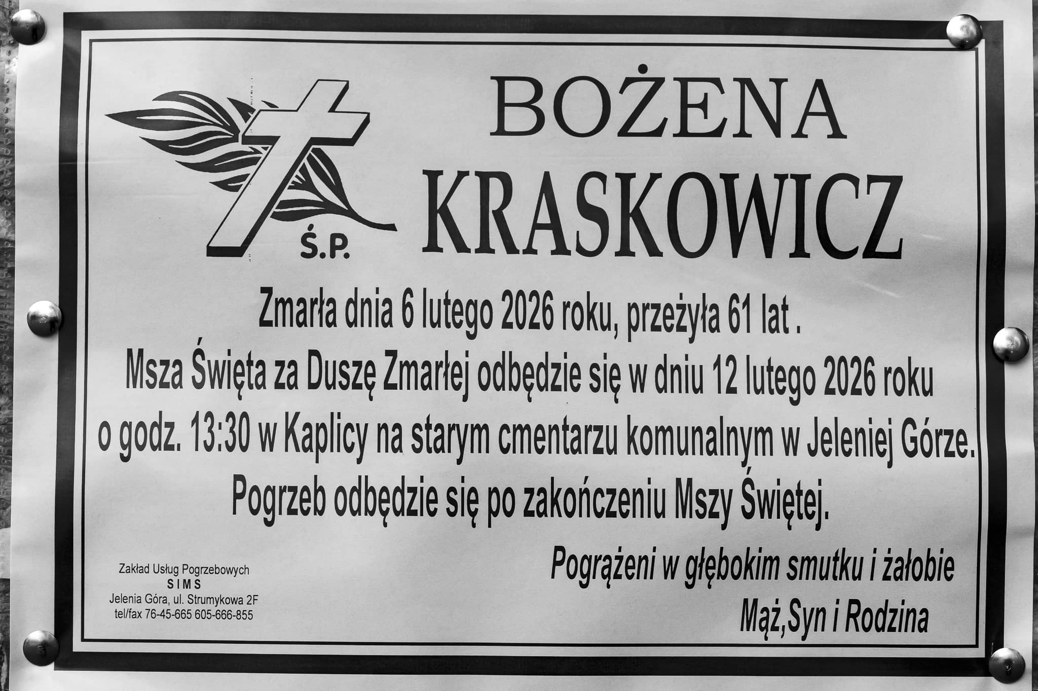 Zmarła Bożena Kraskowicz